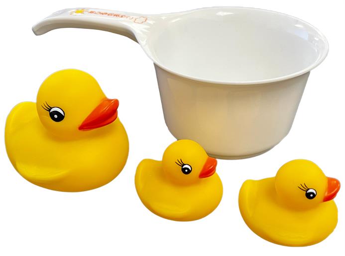Badeender og badekop 4-pk fra Magni
