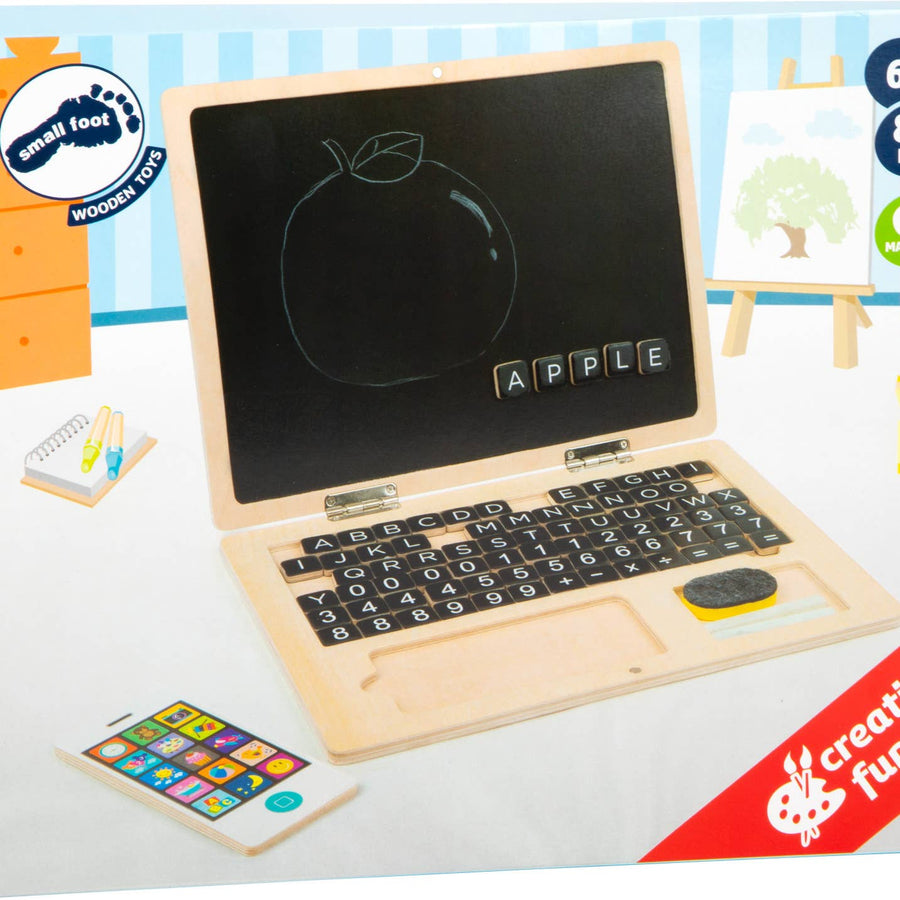 Laptop Leke i tre med magnetbrett - Small Foot - kidsverden.no
