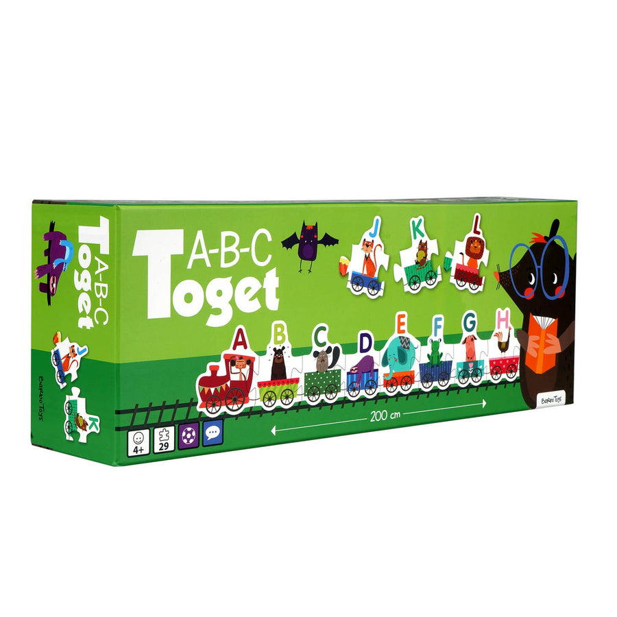 A-å Alfabettoget Puslespill (ABC Animal Train Puzzle) fra Barbo Toys - kidsverden.no