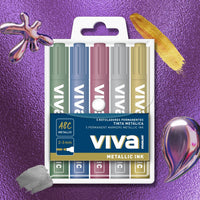 Craft Metallic Permanent 5-pk Marker - Molin - kidsverden.no