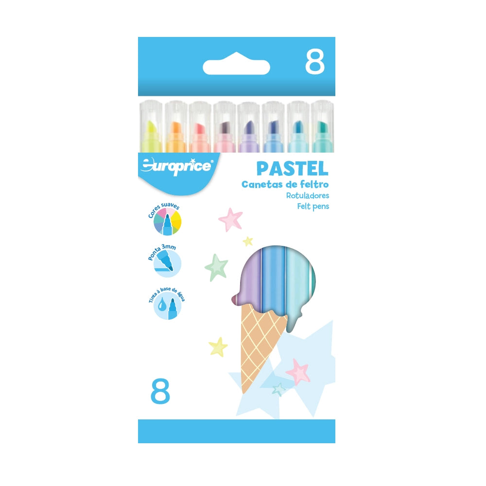 8 Pastell filtpenner  - Europrice