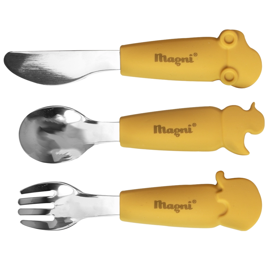 3-pk Honey Yellow Bestikk  - Magni