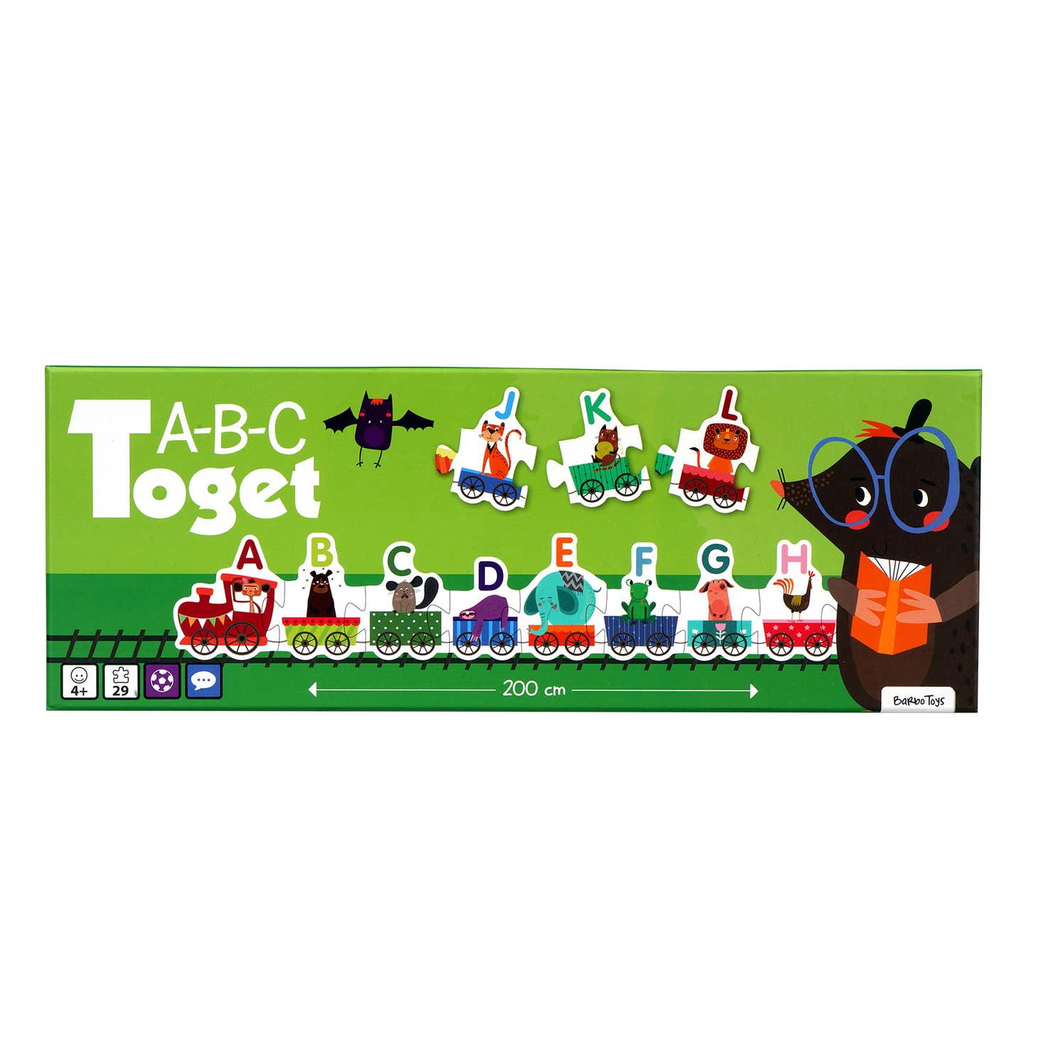 A-å Alfabettoget Puslespill (ABC Animal Train Puzzle) fra Barbo Toys