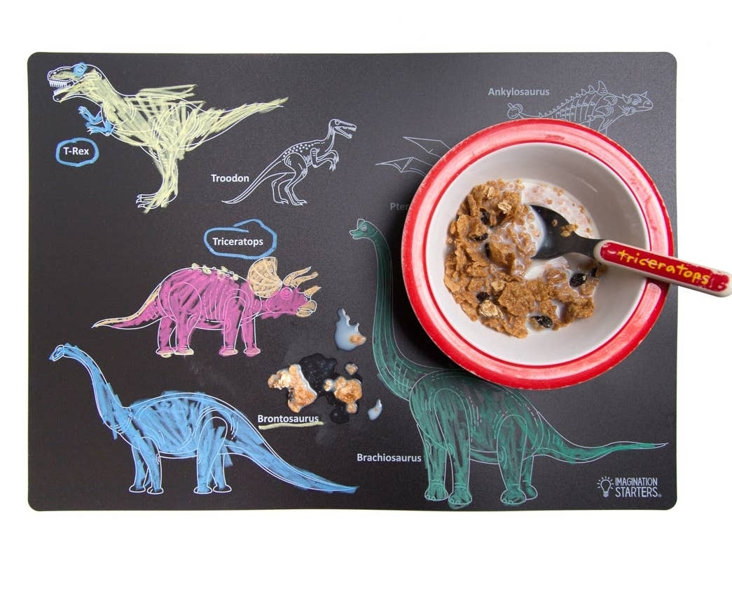 Dinosaur  12” X 17” Kritt-tavle Spisebrikke Imagination Starters - kidsverden.no