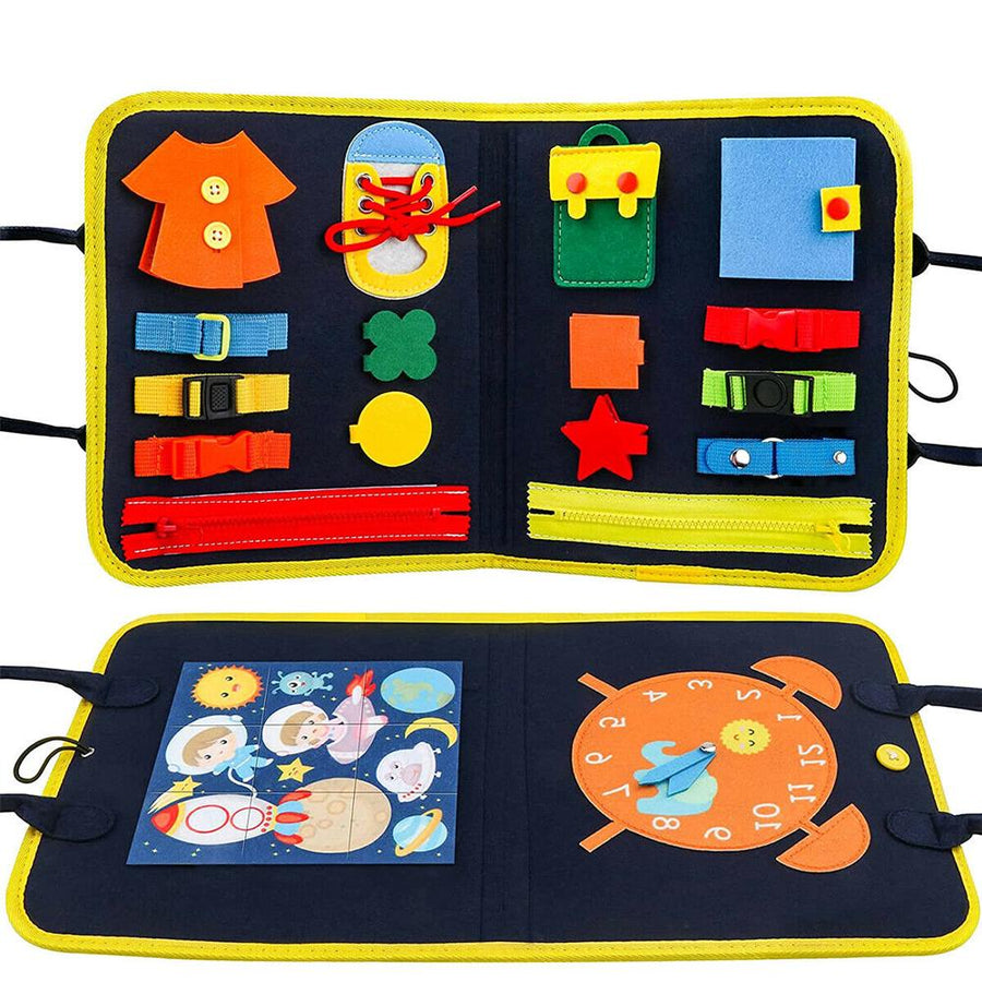 Busy Bag Montessori med Klokka og Puslespill