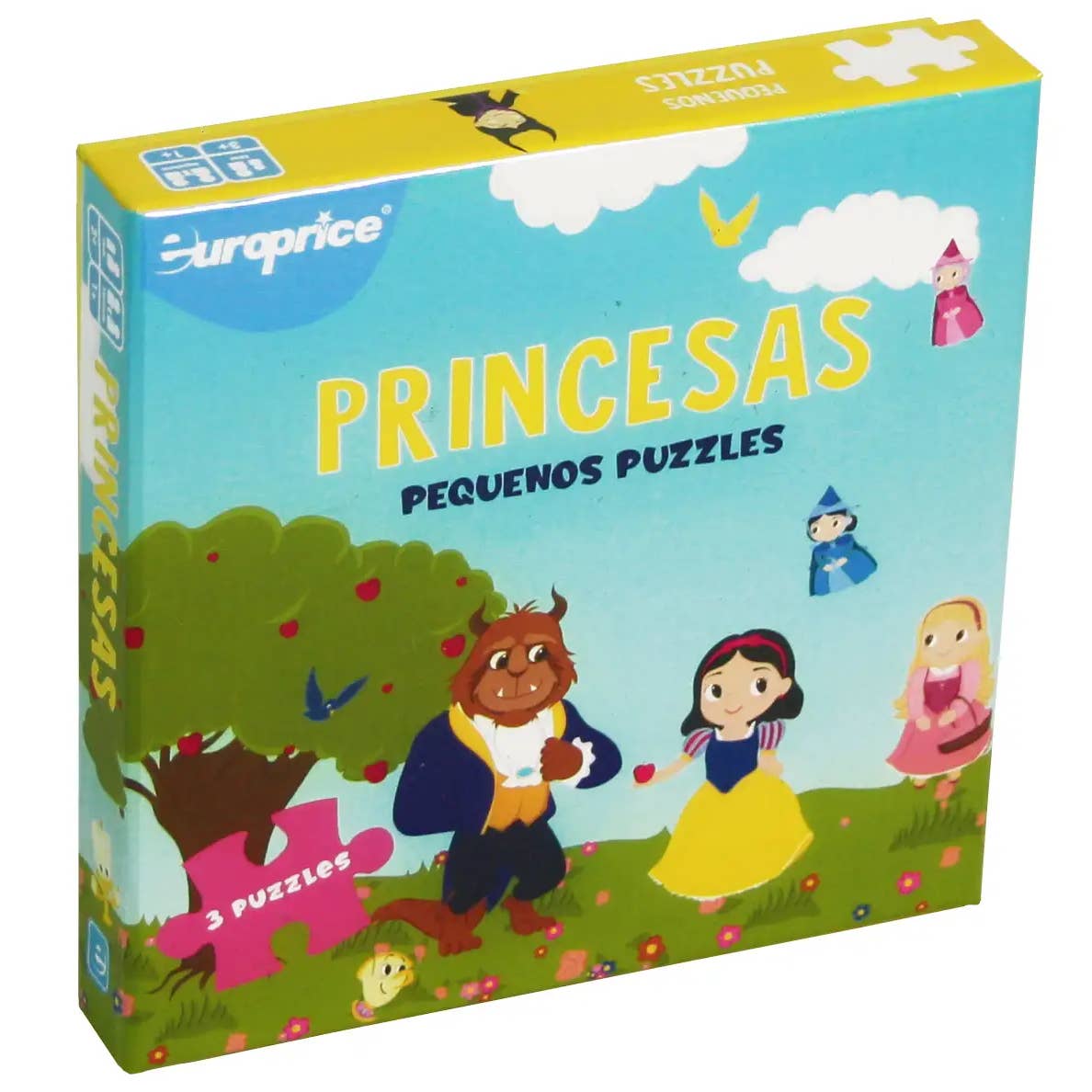 3-pk Puslespill Princesses - Europrice