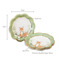 Babyshower Papptallerkener 16 stk Woodland - kidsverden.no