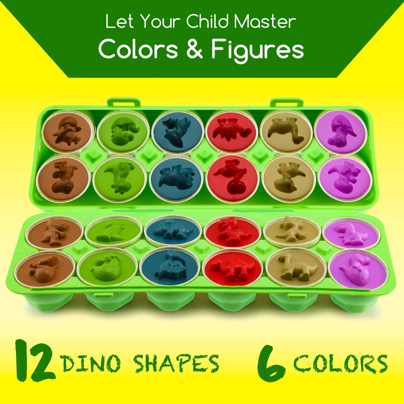 Egg Montessori Puslespill - Dinosaur / Shapes