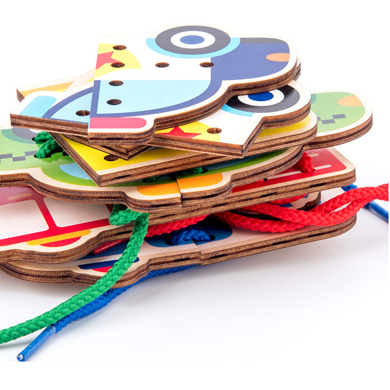 Montessori i Tre - Lær å Tre Leke / Threading Lacing