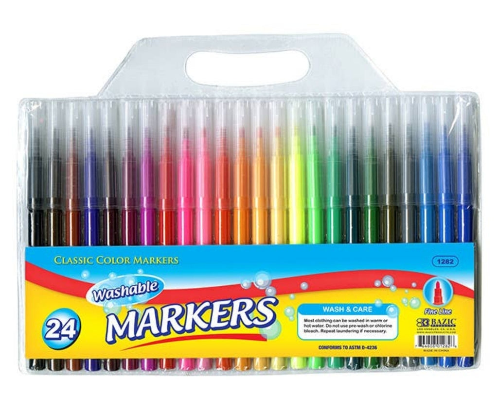 24 Classic Colors Fine Line Washable Markers - kidsverden.no
