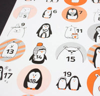 Advent Etiketter - Bears and Penguins - kidsverden.no