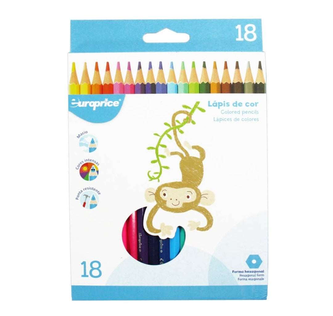 18 Colouring Pencil Hexagonal - Europrice