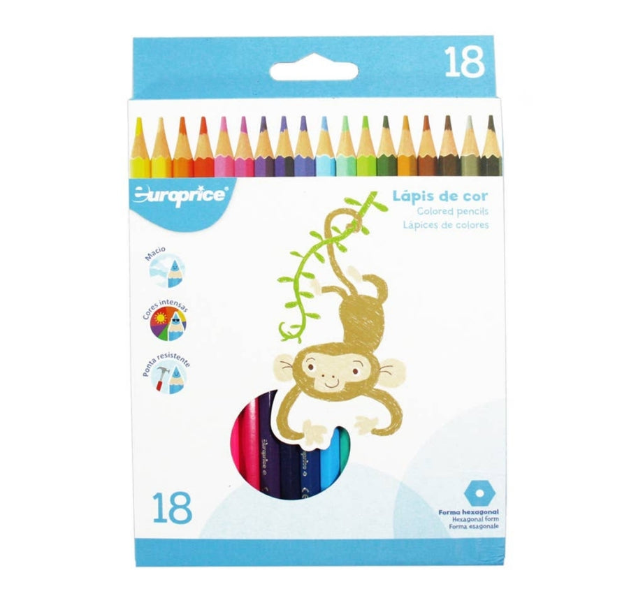 18 Colouring Pencil Hexagonal - Europrice