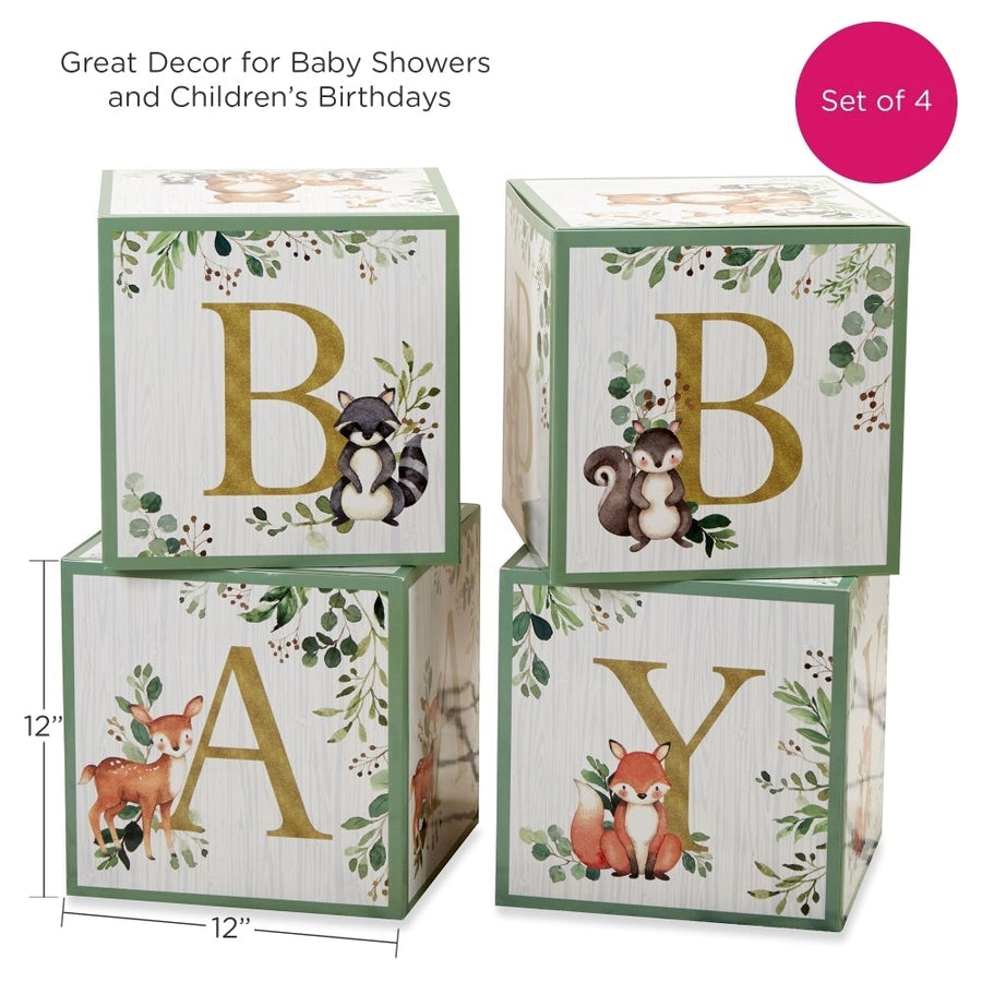 Woodland Baby Block Box til Baby Shower , Bursdag, Dåp