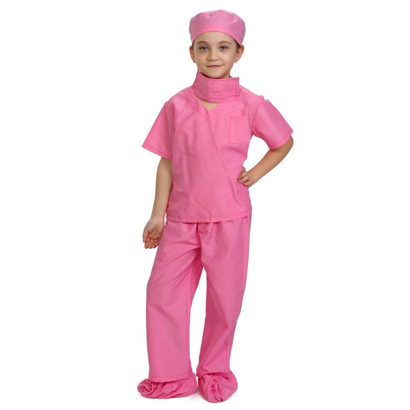 Kids Kostyme - Kirugisk Lege Sykepleier Pink Scrubs