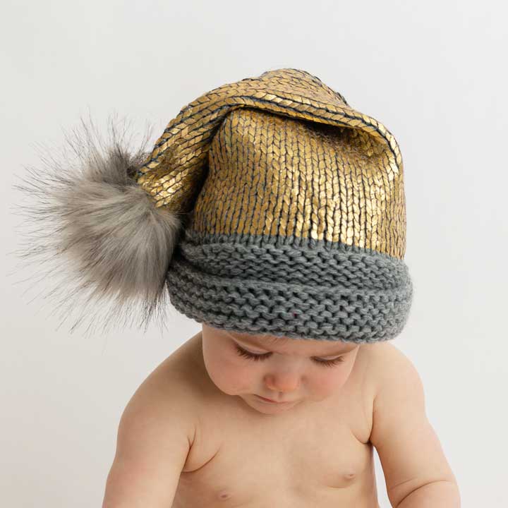 Gold Strømpehatten Beanie Hat - Huggalugs Lue - kidsverden.no